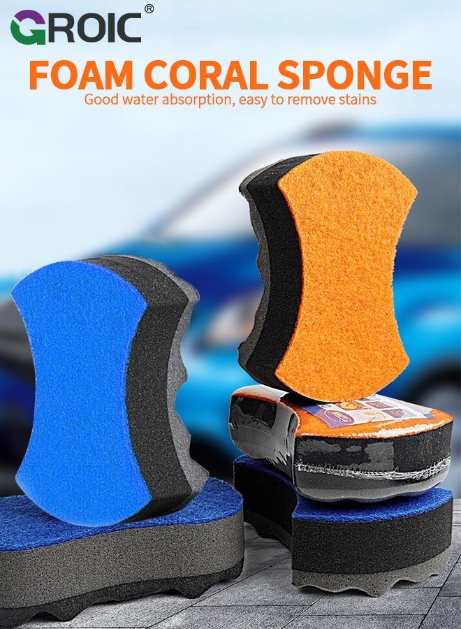 GROIC 2-PCs Car Wash Sponges, Three-Layer Big Wave Sponge, Cleaning Supplies High Foam Washing Sponge Pad for Scrubber Non-Scratch 20.5*14.5*7 CM - Image 2
