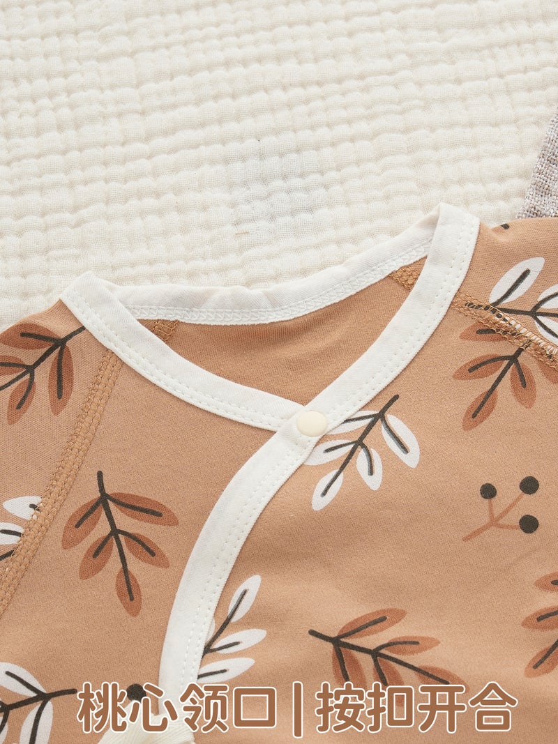 Newborn Monk Clothing Baby Cotton Boneless Lace-Up Coat Baby Belly Protector Climbing Suit Maillard Suit - Image 5