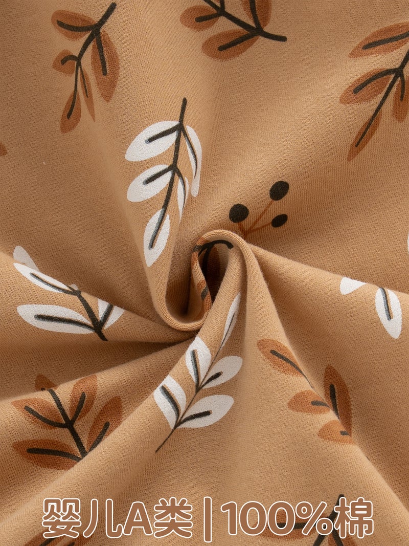 Newborn Monk Clothing Baby Cotton Boneless Lace-Up Coat Baby Belly Protector Climbing Suit Maillard Suit - Image 3