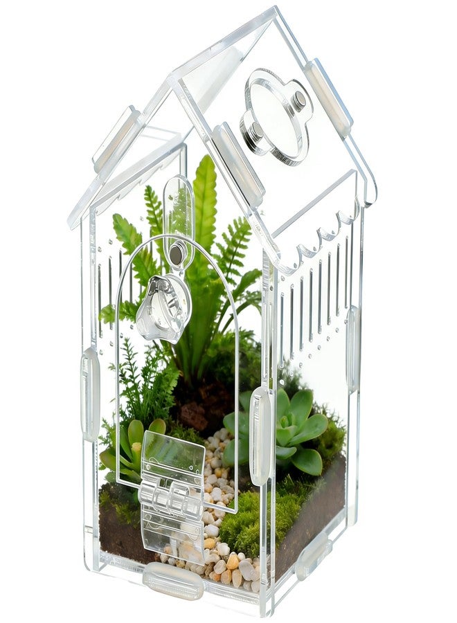 AuroraHJYJ House-Shaped Acrylic Insect Terrarium & Reptile Habitat - Multi-Purpose Insect Enclosure for Jumping Spiders - Clear Acrylic Insect Cage with Ventilation, Easy Maintenance - Image 1