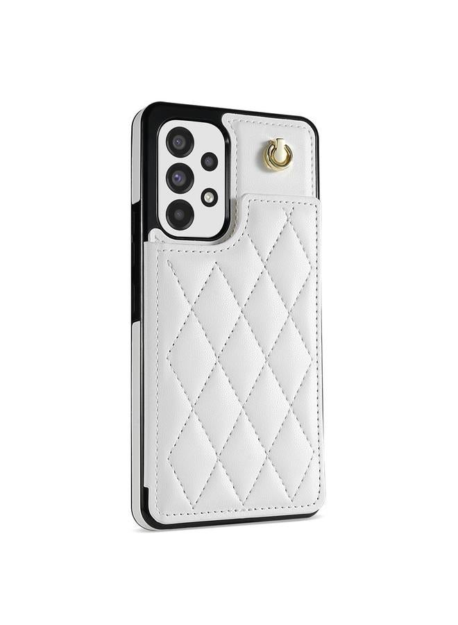 S-TOP Case For Samsung Galaxy A52 4G / 5G / A52s 5G Rhombic Dual Buckle Card Slots Phone Case with Lanyard - Image 2