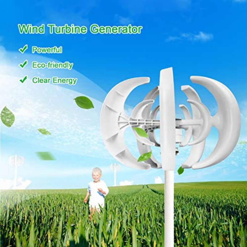 12V 1200W Wind Turbine Generator Kit with 5-Blade Design and Built-in Charger Controller for Cln Energy Power Solutions on Homes Highways and Boats Efficient Mini Lantern Windmill for Sustainable Electricity Generation - Image 4