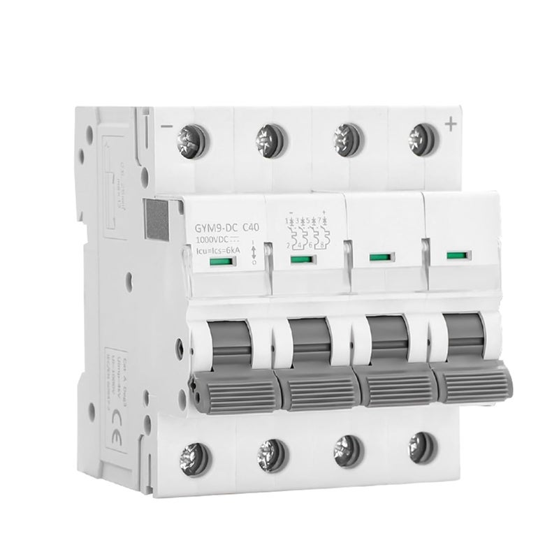 20A 4 قطب قاطع دائرة تيار مستمر مصغر 1000 فولت للطاقة الشمسية قاطع دارة على سكة دين 6A إلى 63A - Image 3