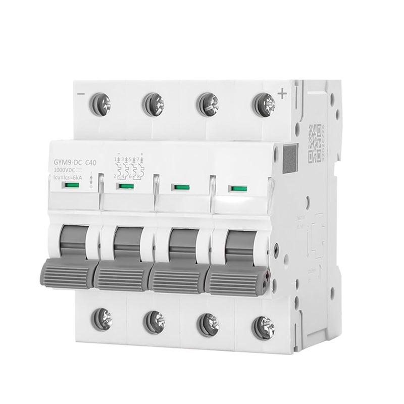 20A 4 قطب قاطع دائرة تيار مستمر مصغر 1000 فولت للطاقة الشمسية قاطع دارة على سكة دين 6A إلى 63A - Image 4