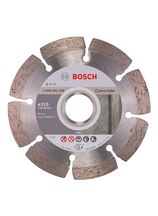 BOSCH Standard For Concrete Diamond Cutting Disc For Small Angle Grinders Eliable Cuts For Concrete 1 Piece 115 Mm Diameter - Image 1