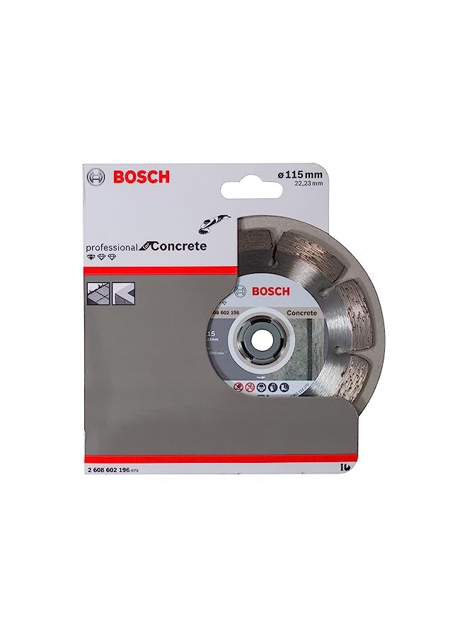 BOSCH Standard For Concrete Diamond Cutting Disc For Small Angle Grinders Eliable Cuts For Concrete 1 Piece 115 Mm Diameter - Image 2