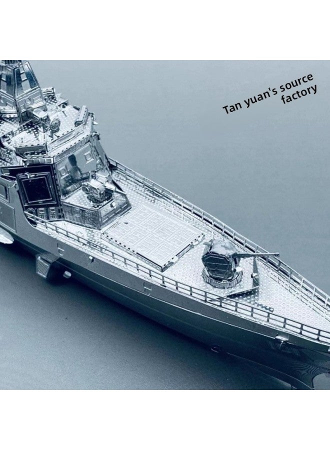 Loquat 055 Destroyer 3D Metal Stereo Puzzle DIY Handmade Model Toy Gift Small Ornaments Puzzle Assembled To Relieve Boredom-Color:055 Destroyer + Tools - Image 2