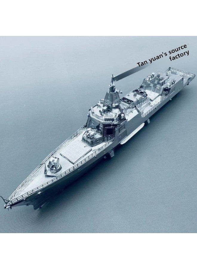 Loquat 055 Destroyer 3D Metal Stereo Puzzle DIY Handmade Model Toy Gift Small Ornaments Puzzle Assembled To Relieve Boredom-Color:055 Destroyer + Tools - Image 3