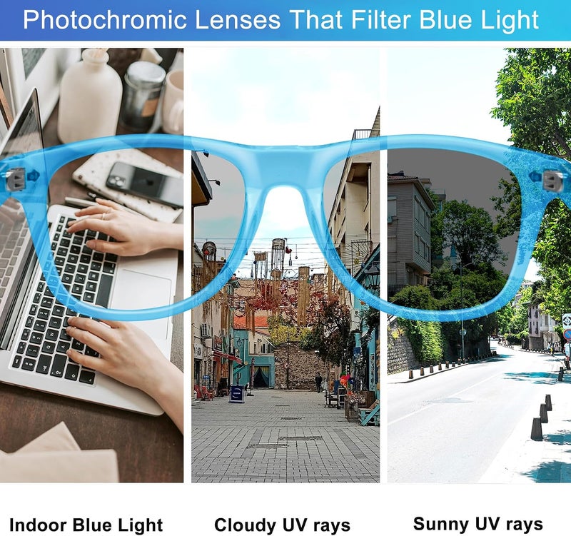 Joopin Repeated use resistant selected material Blue Light Glasses for Women Men Eyeglasses Square Frame Computer Gaming UV Blocking Filter Anti Blue Ray Screen Photochromic Sunglasses Trendy widespread design - Image 5