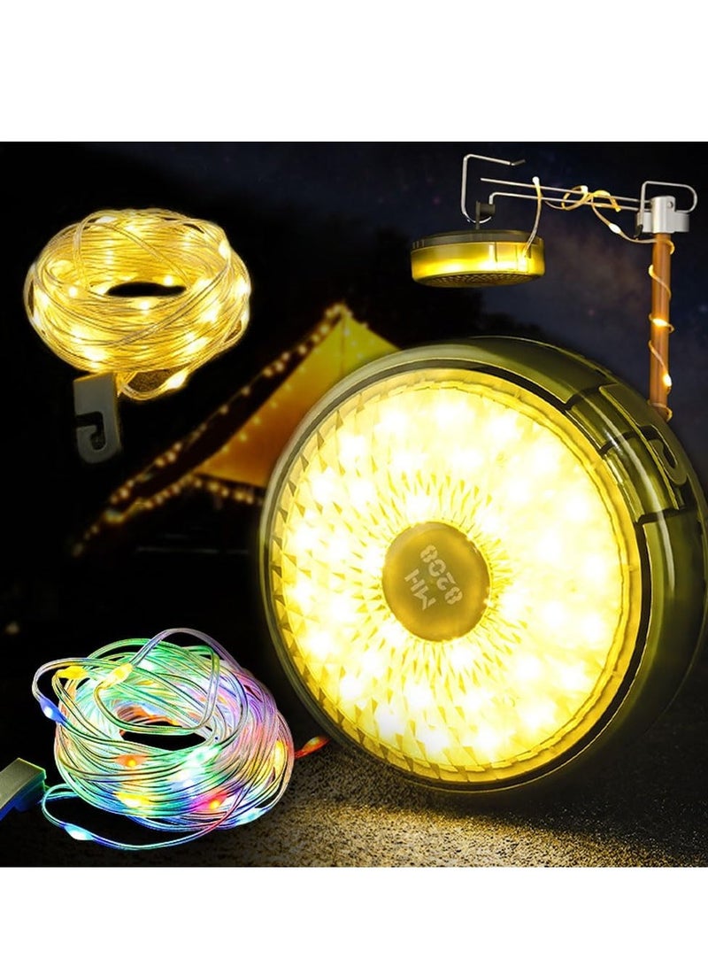 أضواء سلسلة للتخييم و كشاف ضوءي أضواء LED خارجية قابلة لإعادة الشحن موديل 8208 قابلة للشحن 8208 - Image 1