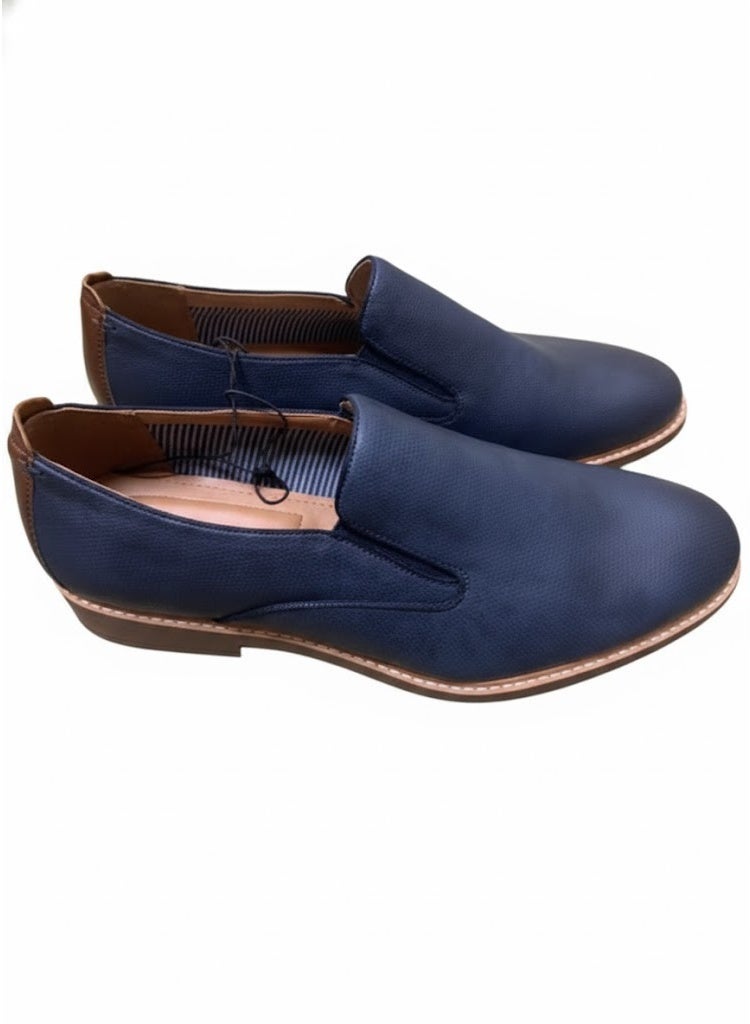 Duchini Men's Textured Slip-On Loafers -size 46 - Navy - Image 4