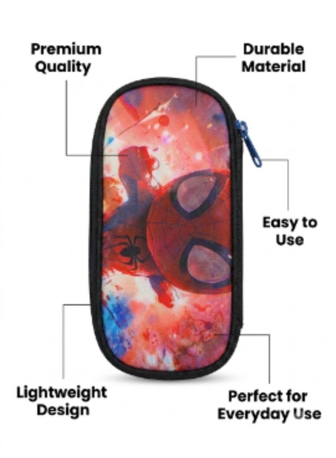 Kidzilla Spider-Man Mini Pencil Pouch for Kids, Compact Zipper Stationery Box - Image 2