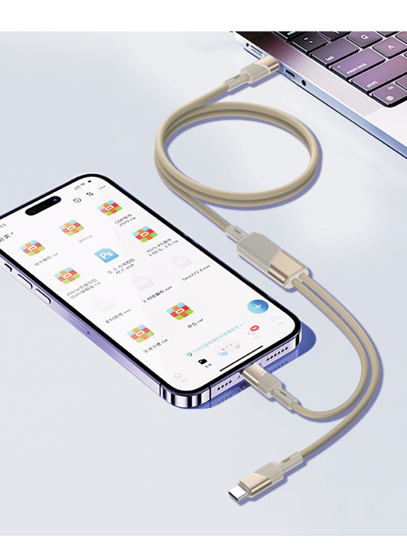 ماكسويل للالكترونيات كابل Maxwell 2 في 1 Twin Jet Series USB-C متوافق مع Lightning (1.2 متر) شحن سريع 100 واط متوافق مع iPhone 16 Pro Max، 15 Pro Max، Samsung S25 Ultra، S25 Plus، iPhone 14 Pro Max، 14 Pro، 14 Plus، 13 Pro Max، 13 Pro، وغيرها (بيج) - Image 4