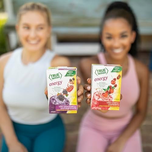 True Citrus True Lemon (Energy Drinks) Wild Cherry Cranberry & Wild Blackberry Pomegranate 2 boxes EACH flavor (4 boxes total), 24ct instant powdered drink mix packets total, by True Citrus, 2.7 Gram (Pack of 24) - Image 5