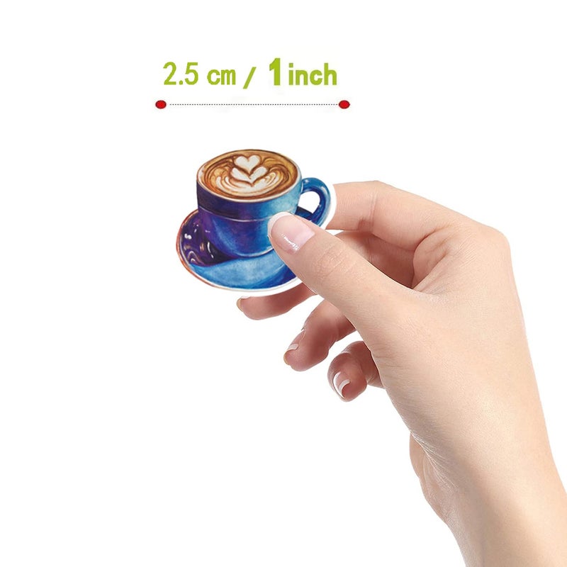 YEESACG 500Pcs Cute Coffee Stickers, Cartoon Drink 1 Inch Labels with 8 Patterns Decal Rolls Self Adhesive Seals for Scrapbooking Cards Envelopesï¼Œ Gifts for Kids Teens Adults for Birthday Party Supply Reward - Image 2
