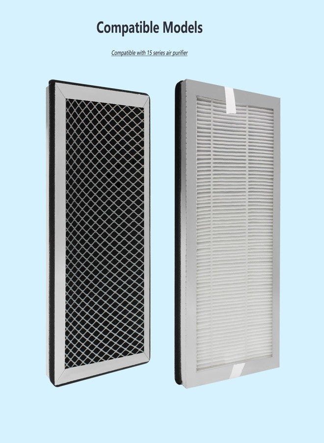 BesReyDa 2 Pack MA Series 15 Replacement Filter Compatible with MA Series 15 Air Purifier, 3-in-1 True HEPA H13 Filtration, Composed of Fine Pre-Filter, H13 True HEPA, Activated Carbon Filter - Image 3