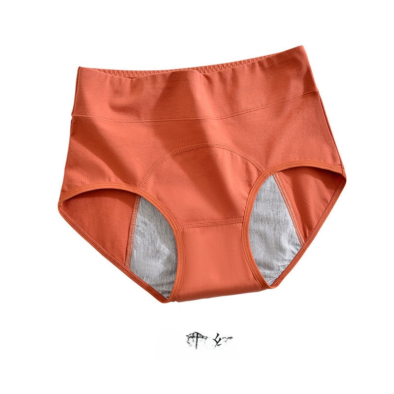 New Breathable Cotton High-Waist Menstrual Panties Pink  - Image 3