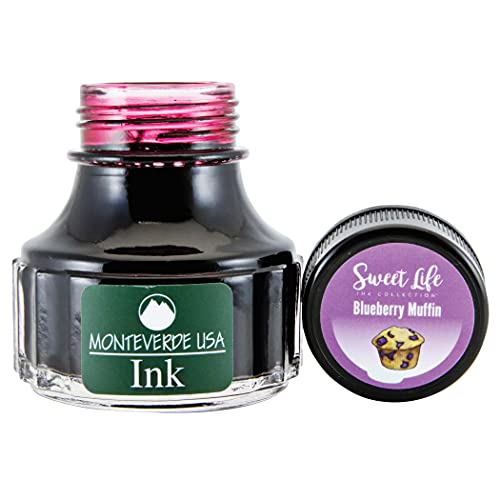 Monteverde USA Sweet Life Fountain Pen Ink - Blueberry Muffin - Deep Blue Ink with Subtle Red Undertones, Premium Vibrant Writing Ink, 90ml Bottle - Image 2