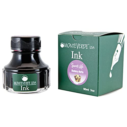 Monteverde USA Sweet Life Fountain Pen Ink - Blueberry Muffin - Deep Blue Ink with Subtle Red Undertones, Premium Vibrant Writing Ink, 90ml Bottle - Image 3