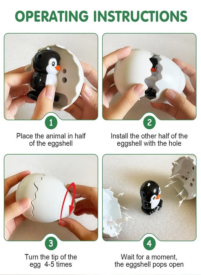 Humzo 2 Pack Easter Toys Boom Eggs Wind-Up Surprise Eggs, Hatching Dinosaur Egg Toy for Kids, Walking Penguin Toys, Reusable Clockwork Dino Fun Dinosaurs Toys for Boys Girls Easter Gifts for Kids - Image 4