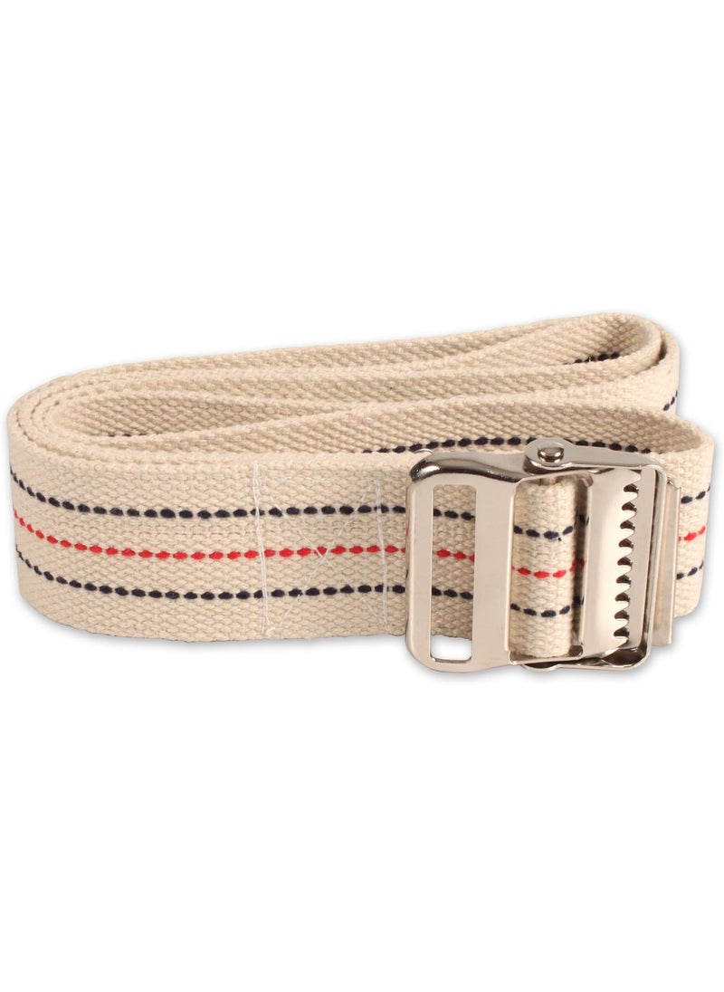 Dynarex Dynarex Universal Secure Transfer Gait Belt  Soft Machine Washable Cotton Material  60 x 2  Metal Buckle  Natural Color 