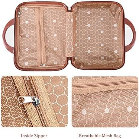 TRADY Makeup Luggage Bag Cosmetic Travel Case Portable Lightweight Waterproof Beauty Case Makeup Zipper Toiletry Vanity Cosmetic Bag for Women Girl - Image 3