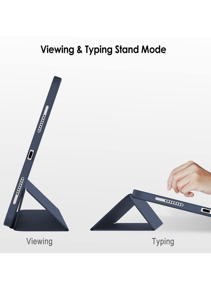 جي تيك جراب لجهاز iPad Pro مقاس 11 بوصة مزود بحامل أقلام يدعم الشحن الثاني للقلم الرصاص ، وغطاء تابلت نحيف مزود بغطاء خلفي ناعم من مادة TPU للاستيقاظ التلقائي أثناء النوم باللون الكحلي - Image 2