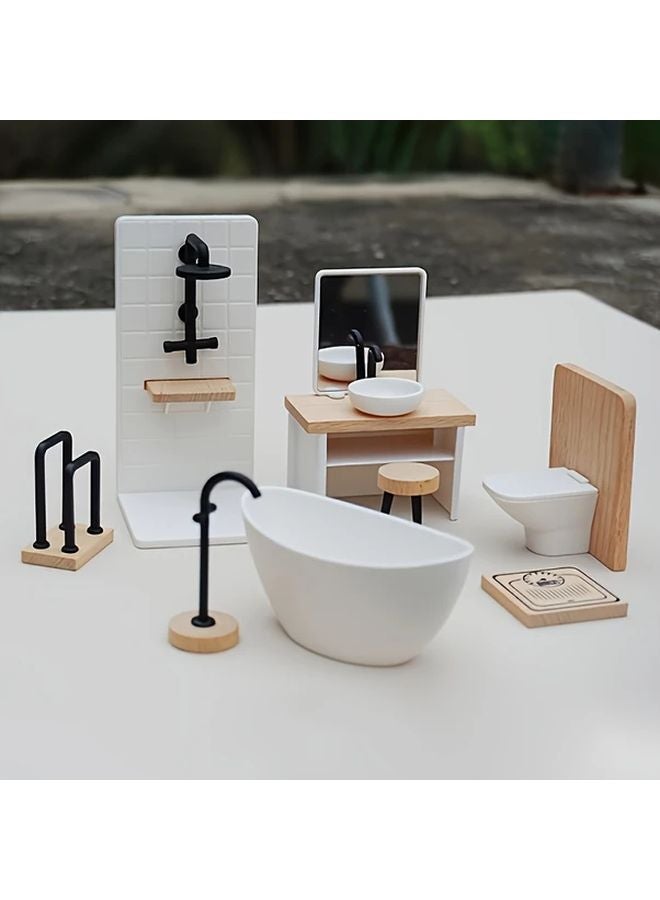 Miniature Bathroom Furniture Set With Clothing Mirror For Science Education - Image 1