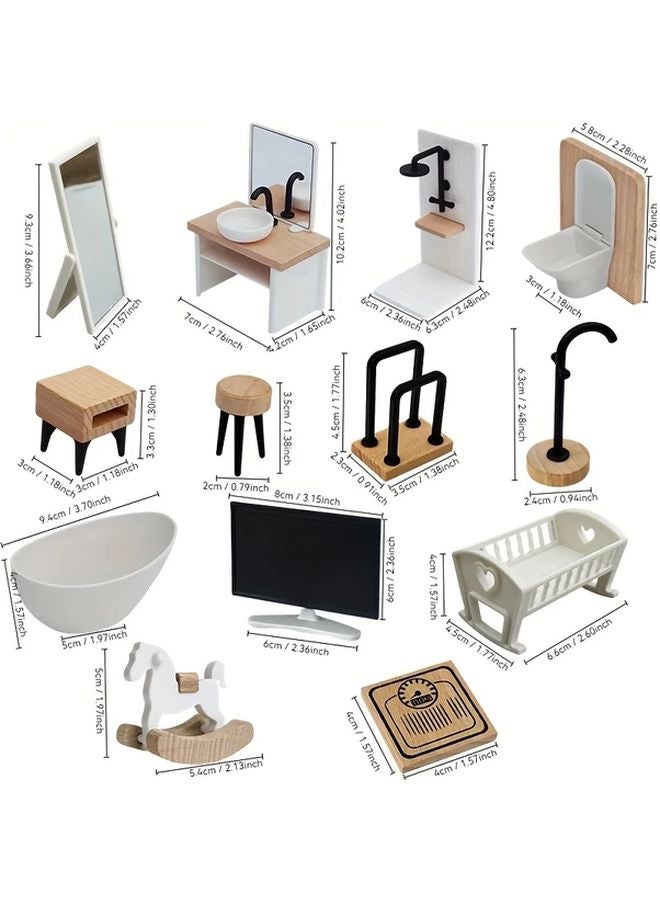 Miniature Bathroom Furniture Set With Clothing Mirror For Science Education - Image 2