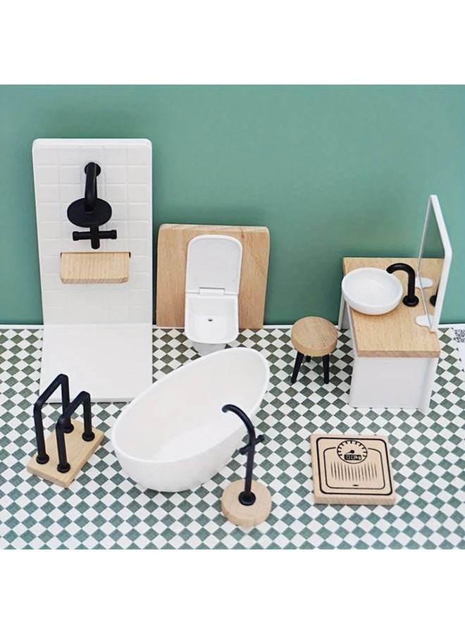 Miniature Bathroom Furniture Set With Clothing Mirror For Science Education - Image 4