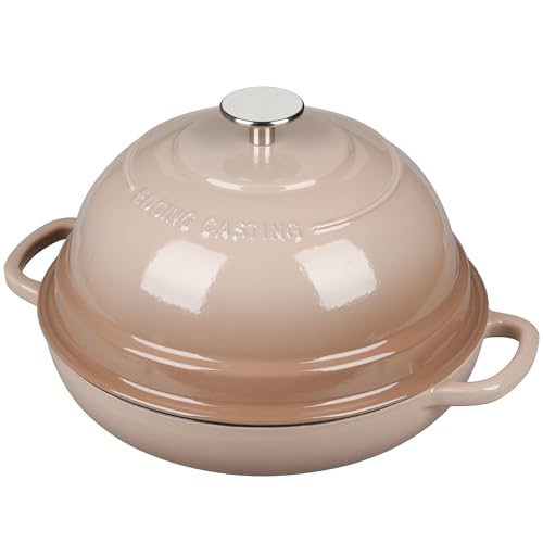 EDGING CASTING Enameled Cast Iron Dutch Oven Pot with Lid, Round Bread Oven for Homemade Sourdough Bread Baking, 6 Quart, Mocha - Image 5