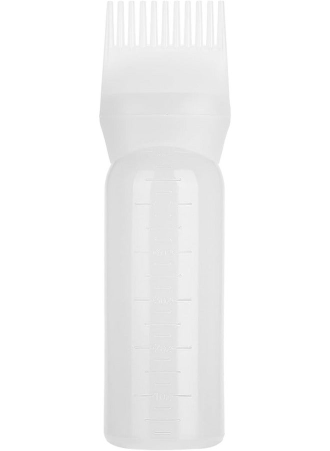 Root Comb Applicator Bottle, 160ml Hair Dye Brush Bottle Lightweight Oil Bottle for Hair for Scalp Treatment Essential and Hair Coloring Dye with Graduated Scale Bottle Brush (White) - Image 1
