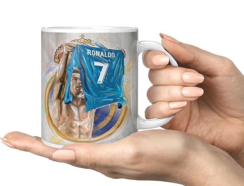PrintingZone Compatible Print with Ronaldo Mug CR7 Printed Cup Microwave Safe Ceramic Coffee Mug 350ml Pack of 1NDM175 - Image 2