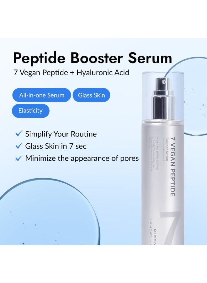MIZON 7 Vegan Peptide Booster Serum Korean Anti-Aging Face Serum with Niacinamide & Hyaluronic Acid Hydrating Firming & Smoothing Skincare for Fine Lines & Skin Repair – 150 ml - Image 2
