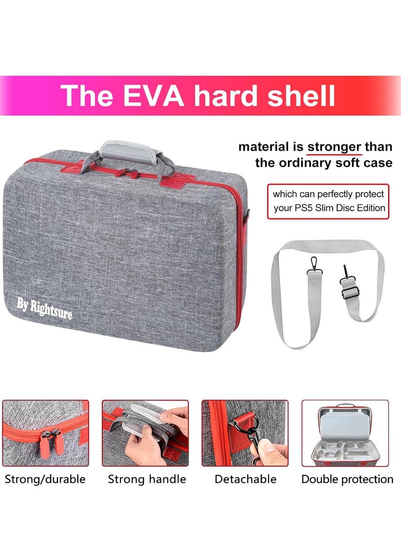 Rightsure PS5 Slim Carrying Case, PS5 Slim Game Storage Bag, EVA Travel Bag Handbag Compatible - Image 2