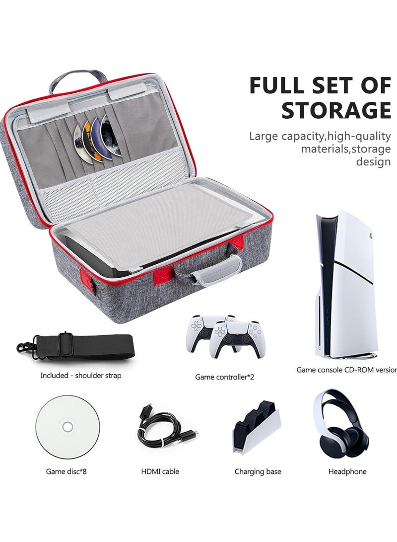 Rightsure PS5 Slim Carrying Case, PS5 Slim Game Storage Bag, EVA Travel Bag Handbag Compatible - Image 3