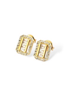 zilara Precious Rect Pave Stud Earring  - Image 2