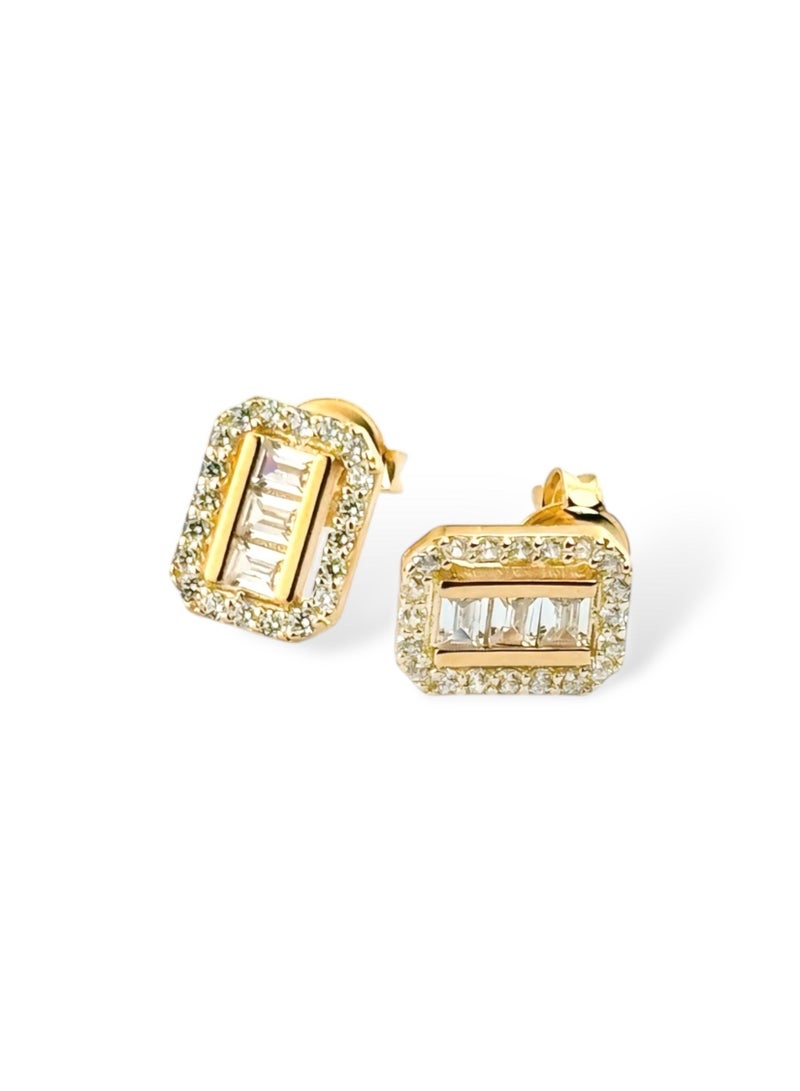zilara Precious Rect Pave Stud Earring - Image 3