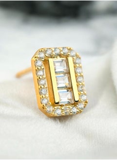 zilara Precious Rect Pave Stud Earring  - Image 5
