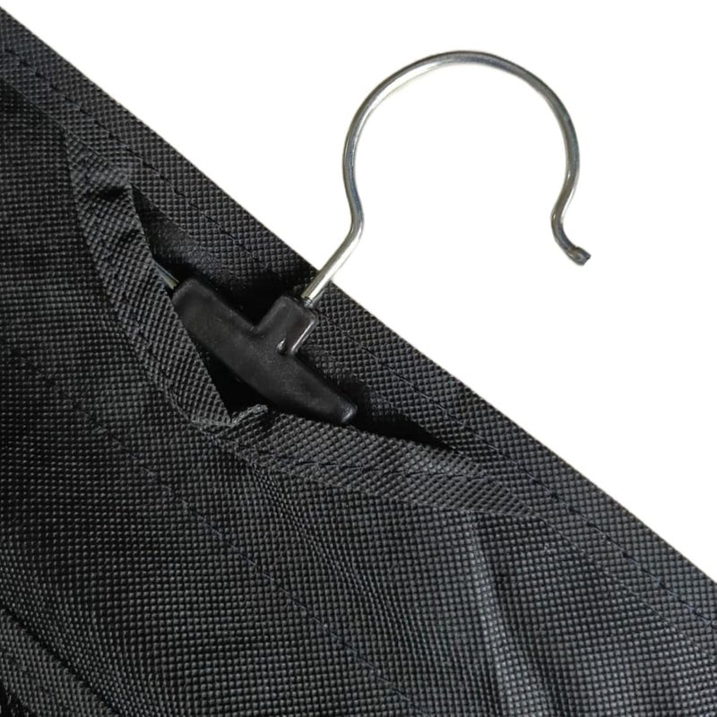 KHANAK 30 Pockets Double Sided Clear Hanging Bag Underwear Bra Socks Hanger Storage Organizer Wall Hanging Closet Shelves Storage Pockets Black Pack 1 - Image 5