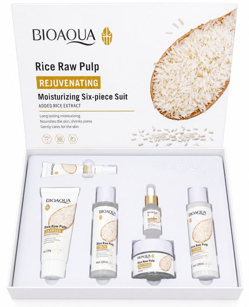 BIOAQUA Rice Raw Pulp Rejuvenating Moisturizing Six Piece - Image 1