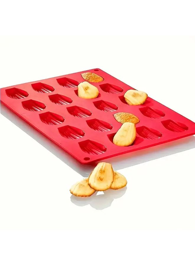 Chinese Red Food Grade Silicone Madeleine Mold 20 Cavity - Image 5