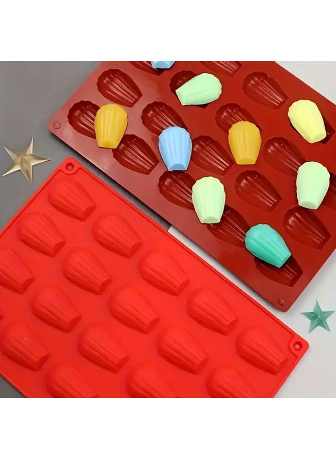 Chinese Red Food Grade Silicone Madeleine Mold 20 Cavity - Image 1
