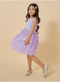 Styli Butterfly Appliques Sleeveless Dress  - Image 3