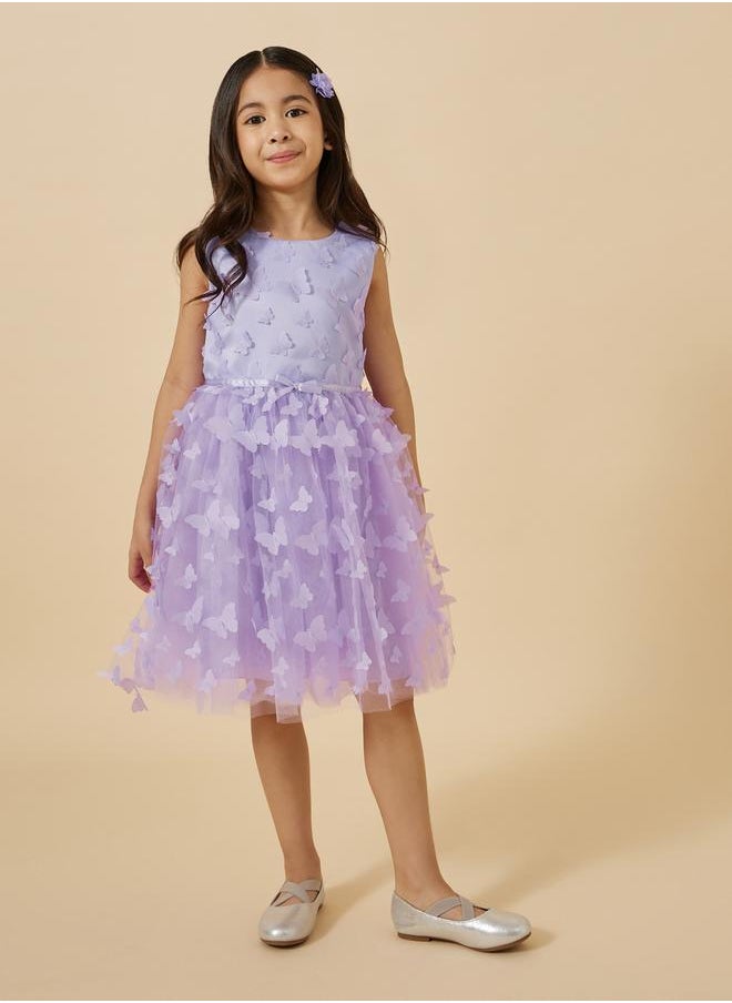 Styli Butterfly Appliques Sleeveless Dress  - Image 2