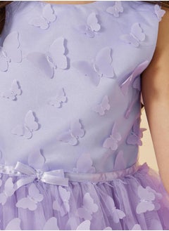 Styli Butterfly Appliques Sleeveless Dress  - Image 5