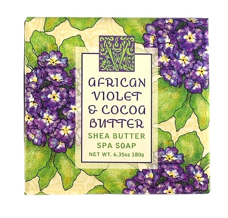 Greenwich Bay AFRICAN VIOLET COCOA BUTTER Spa Soap, Enriched with Shea Butter and Cocoa Butter. No Parabens 6.35 Oz. (1 Pack)
