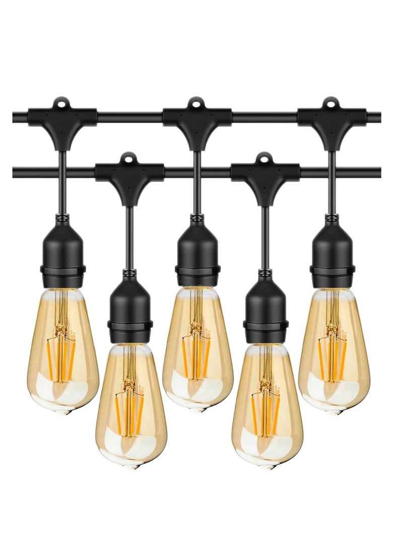 ESNCO 33FT Outdoor String Lights, Electric Plug-In Festoon Lights 10 Meter 20 LED Bulbs, Outdoor Waterproof Decorative Hanging Light String for Patio Garden Porch Yard (10M with ST64 Amber)  - Image 1