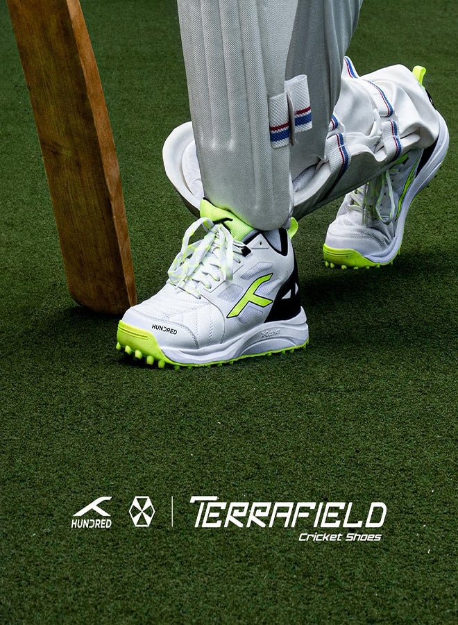 HUNDRED Terrafield-Cricket Shoes-White/Lime/Black -(Hkfs-4M026-3-11)  - Image 2