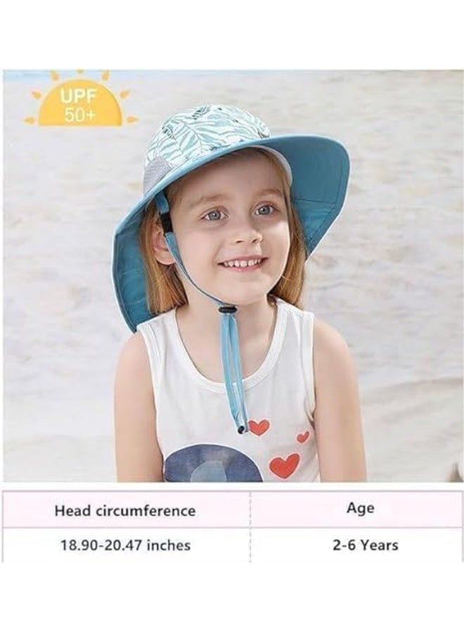 Kids Sun Hats, Toddler Infant Baby Sun Hats with Neck Flap, Swim Hat with Wide Brim, UPF 50+ Protection Beach Caps, Adjustable and Foldable, for Boys Girls, Age 2-6 Years - Image 3